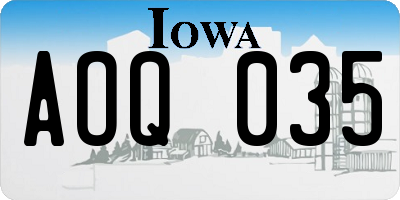 IA license plate AOQ035