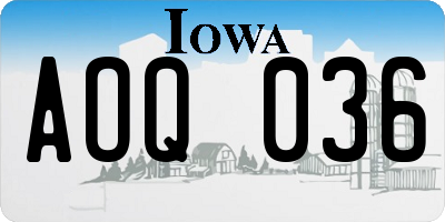 IA license plate AOQ036