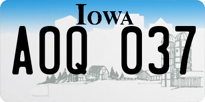 IA license plate AOQ037