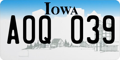 IA license plate AOQ039