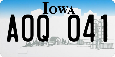 IA license plate AOQ041