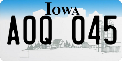 IA license plate AOQ045
