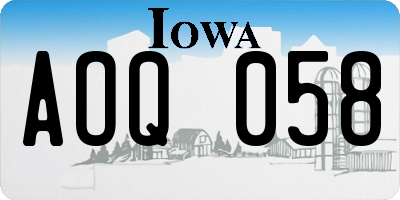 IA license plate AOQ058