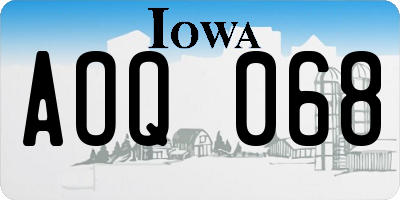 IA license plate AOQ068