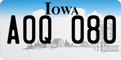 IA license plate AOQ080