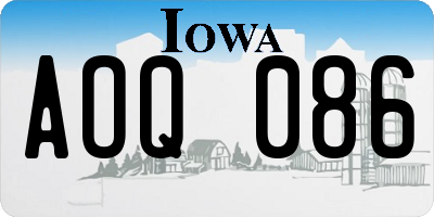 IA license plate AOQ086