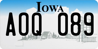 IA license plate AOQ089