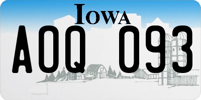 IA license plate AOQ093