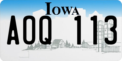 IA license plate AOQ113