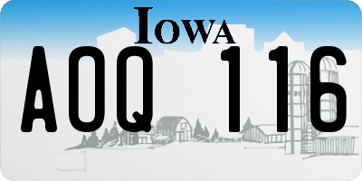 IA license plate AOQ116