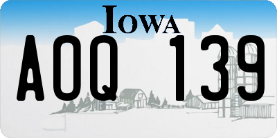 IA license plate AOQ139