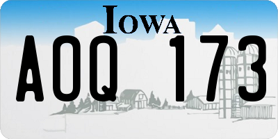 IA license plate AOQ173
