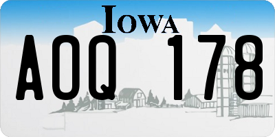 IA license plate AOQ178