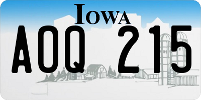 IA license plate AOQ215