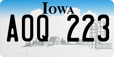 IA license plate AOQ223