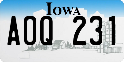 IA license plate AOQ231