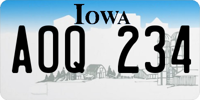 IA license plate AOQ234