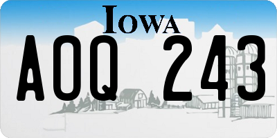 IA license plate AOQ243
