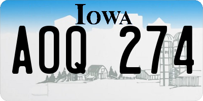 IA license plate AOQ274