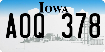 IA license plate AOQ378