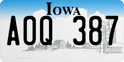 IA license plate AOQ387