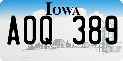 IA license plate AOQ389