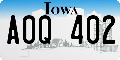 IA license plate AOQ402