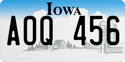 IA license plate AOQ456