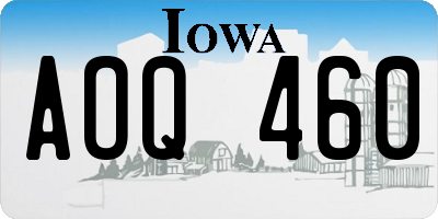 IA license plate AOQ460