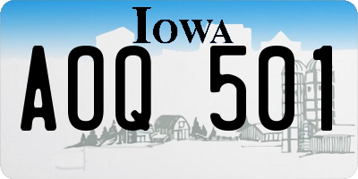 IA license plate AOQ501