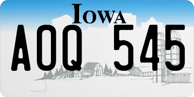IA license plate AOQ545