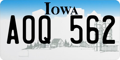 IA license plate AOQ562