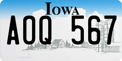IA license plate AOQ567
