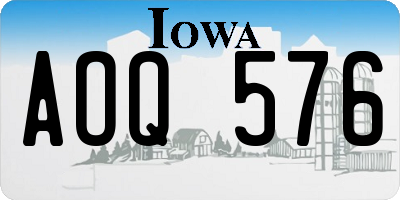 IA license plate AOQ576