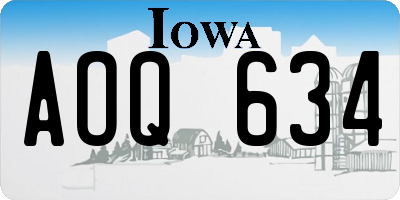 IA license plate AOQ634