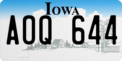 IA license plate AOQ644