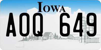IA license plate AOQ649