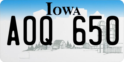 IA license plate AOQ650