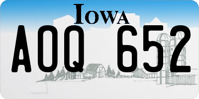 IA license plate AOQ652