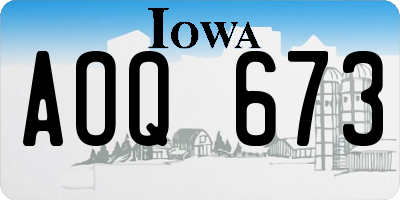 IA license plate AOQ673
