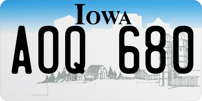 IA license plate AOQ680