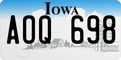 IA license plate AOQ698