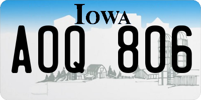 IA license plate AOQ806