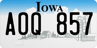 IA license plate AOQ857