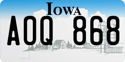 IA license plate AOQ868