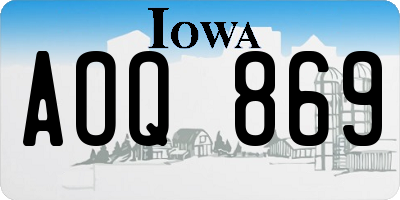 IA license plate AOQ869