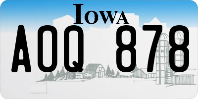 IA license plate AOQ878