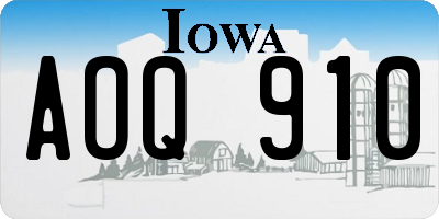 IA license plate AOQ910