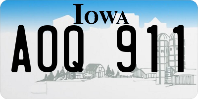 IA license plate AOQ911