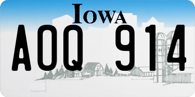 IA license plate AOQ914